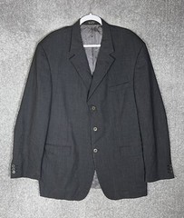 Andrew Fezza All Seasons Cashmere Wool Blazer Mens Size 46L Gray Pockets