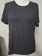 Spyder Active Women’s Size Large Black Ribbed Short Sleeve Active Tee Shirt