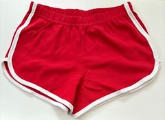 American Apparel Women’s Interlock Running Shorts – Red with White Trim (M)