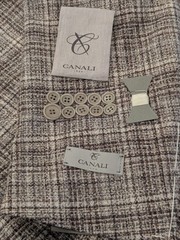 CANALI Wool Silk Blend Sport Coat, Brown Brushed Plaid, Size 46 R (56 EU) NWT