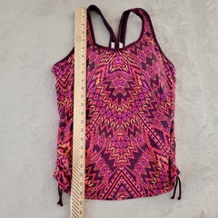 Athleta Raspberry Cayo Coco Ready To Run Tankini Swim Top L Padded