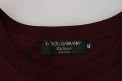 DOLCE & GABBANA T-Shirt Maroon Printed Short Sleeves Men Top IT42/US32/XXS $750