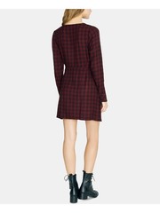 SANCTUARY Womens Wrap Dress Mini Belted Long Sleeve V Neck