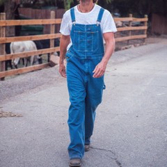 HISEA Mens Heavy Duty Denim Bib Overalls Relaxed Fit Workwear Dungarees Jumpsuit
