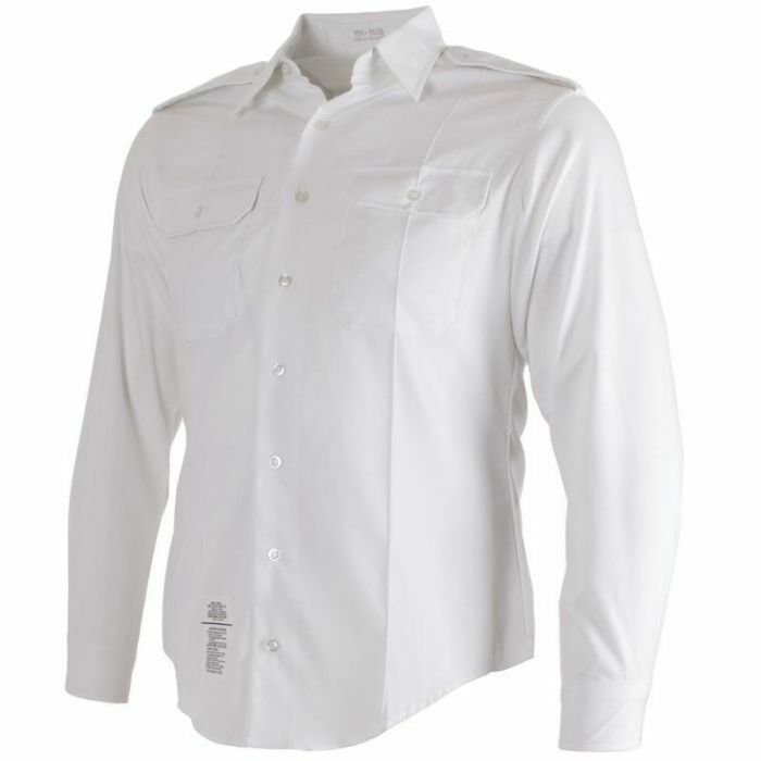 US Army ASU White Dress Long Sleeve Uniform Shirt 16×32/33-C Long Sleeve Large