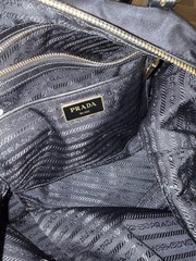 PRADA Saffiano Tessuto Nylon Shopping Tote Black with Zipper closure
