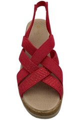 Bzees Ritz Sparkle Machine Washable Cork Wedge Sandal Viva Magenta