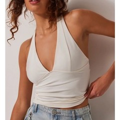 053 NWT Free People Still Here Halter Top | White | Size XS