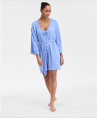 I.n.c. International Concepts Women’s Lace-Trim Knit Wrap Robe, Jet Ski XXL NWT