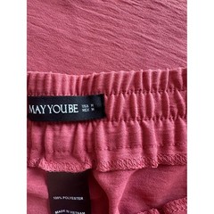 May You Be Women’s Palazzo Wide Leg Pants Coral Textured Drawstring Medium NEW