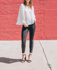 VELVET By Graham & Spencer Galila Velvet Satin Peasant Top Cream S $148 B7