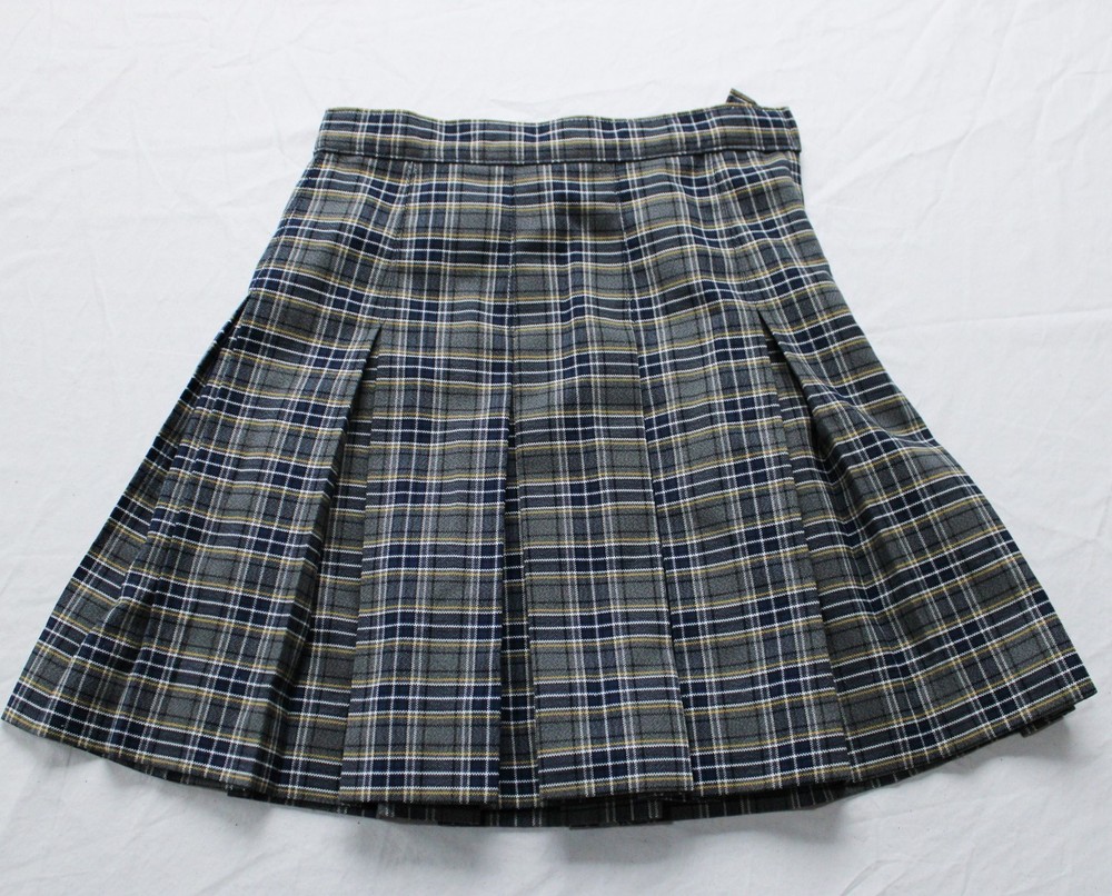 Becky Thatcher Girls Elderwear Plaid Pleated Uniform Skirt JK5 Grey Size 6 NWT