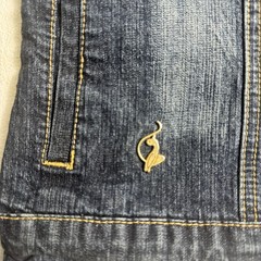 Vintage Y2K Baby Phat Women’s Blue Jean Jacket Gold Embroidered Cat Logo Size M