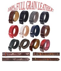 Gelante FULL GRAIN Genuine Leather Belt Strap without Buckle UNISEX BELT