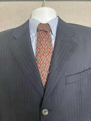 Lauren Ralph Lauren Pinstripe Wool Suit Jacket 40R 3-Button Half Canvas L&T