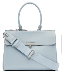 Calvin Klein Becky Turnlock Triple Compartment Tote Satchel Cloud Blue
