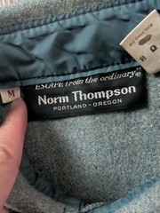 Norm Thompson Wool Blend Shacket Mens M Blue Utility Chore Jacket Portland