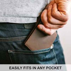 Men RFID Blocking Full Grain Crazy Horse Leather Men’s Bifold Center Flap Wallet