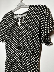 Eclair Women’s Backless Polka Doted Maxi Dress with Slits Black/White – S – NWT