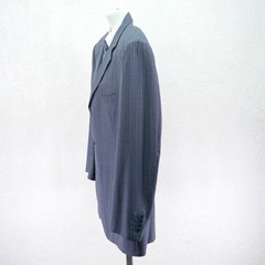 Canali Super 120s Wool Blue Striped 2 Piece Suit 44L 39 / 31 Pleated Cuffed Mid