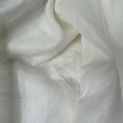 Tayion Mens Acontour Linen Cotton Herringbone Classic Fit Suit Jacket White 44L