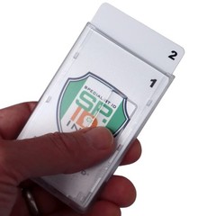 Heavy Duty Dual Card Holder Rigid Polycarbonate Vertical Clear Hard Plastic 2 Pa