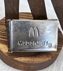 VTG McDonald’s Belt Buckle Silver Tone 2.25 Inches