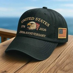 Patriotic USA 250th Anniversary 1776‑2026 Eagle Adjustable Cap