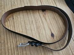 Men’s Black Faux Leather Belt 56″ with Silver Buckle