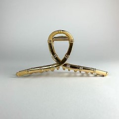 4.7 Inch Large Gold Metal Claw Clips 2PCS Strong Non-Slip Barrettes f/ Thick Bun