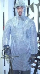 Museum Replica Handmade Medieval Chain Mail Shirt Coif Set NEW
