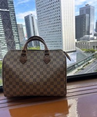 Louis Vuitton Damier Azur Checkered Zip-Top Speedy 35 Made in France