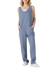 HISEA Women Loose Fit Denim Jumpsuit Harem Pants Casual Romper Baggy Overalls