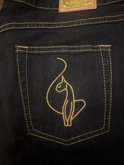 Baby Phat Dark Wash Women’s Jeans Bootcut Gold Embroidery Y2K 2004 Auth- Size 16