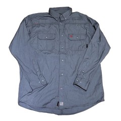 ARIAT FR CAT 2 Men Large Workwear Shirt Long Sleeve Button Gunmetal Gray