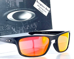 NEW Oakley SLIVER STEALTH Black POLARIZED Ruby Lens Sunglass 9408-06