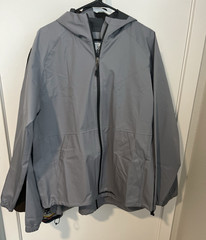 32 Degrees Unisex Gray Hooded Full Zip Windbreaker Jacket Regular Fit M