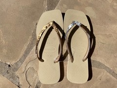 Havaianas Slim Square Magic Sequin four colors, black pink blue beige7/8 W