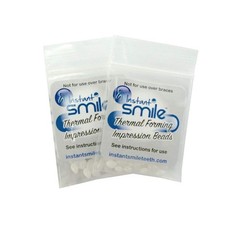 2 PACK THERMAL BEADS two bags instant secure smile false teeth impression