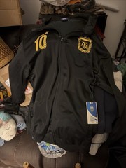 Lionel Messi Argentina National Futbol Team Track Jacket Black/BabyYellow Size L