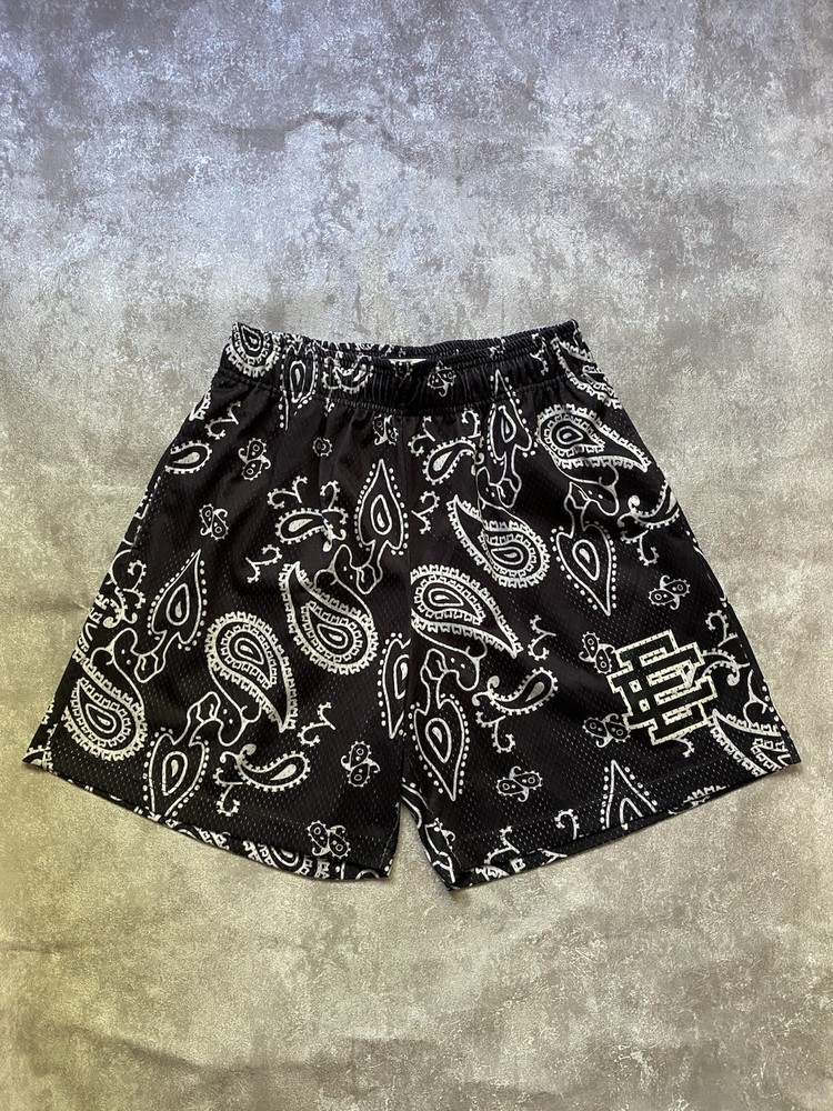 Eric Emanuel EE Basic Short Black Paisley Bandana Size S READY TO SHIP