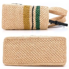 LOEWE Tote Bag Font Stripe Medium 2Way A685B61X04 Raffia Natural /352752