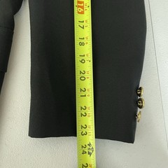 Stafford Blazer Jacket Mens 42R Black Solid Polyester Worsted Wool Gold Buttons