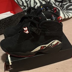 (SIZE 8) Men’s Air Jordan 8 Retro Playoff Mid Top Black/True Red Lace Up 2023