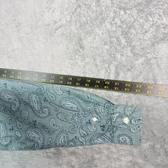Chaps Ralph Lauren Mens L Button Down Shirt Teal Green Paisley Frontier Cotton