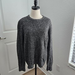 Equipment Femme Shane Cashmere Marled Crewneck Sweater Black Ivory Large NWT