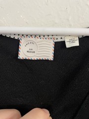 Anthropologie Women’s Black Scalloped Peplum Tank Top Size M