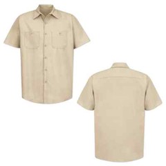 Red Kap Work Shirt Solid Color 2 Pocket Men’s Industrial Uniform Short Sleeve