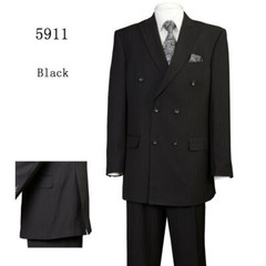 Men’s Double Breasted Suit Striped , Double Vents ,Pants with Pleats L5911
