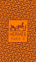 Hermès 5205 Hidden H Maze Pattern Orange Brown Tie